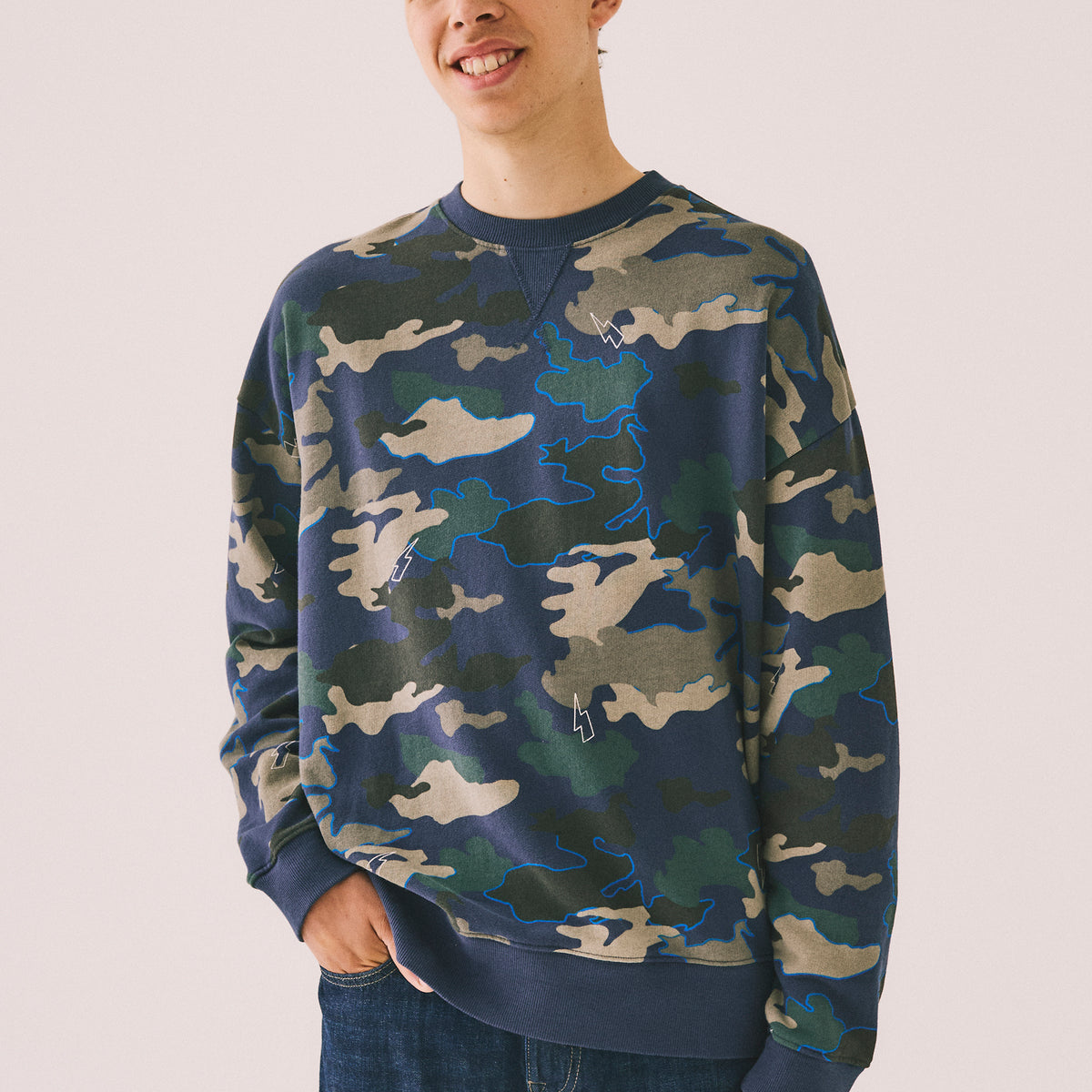 Men's Navy Camo Sweatshirt Scamp Dude