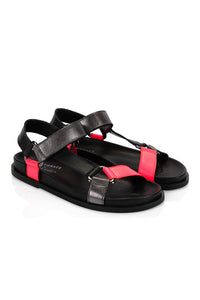 COMING SOON: Air & Grace x Scamp & Dude Black, Silver and Pink Velcro Sandals