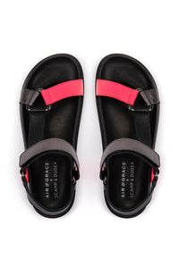 COMING SOON: Air & Grace x Scamp & Dude Black, Silver and Pink Velcro Sandals