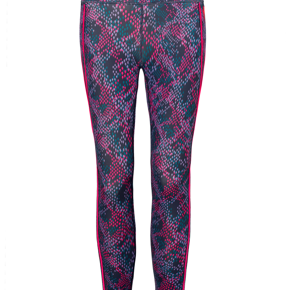 Navy with Pink and Lilac Lightning Bolt Snake Print 7 8 Length Active Leggings Scamp Dude