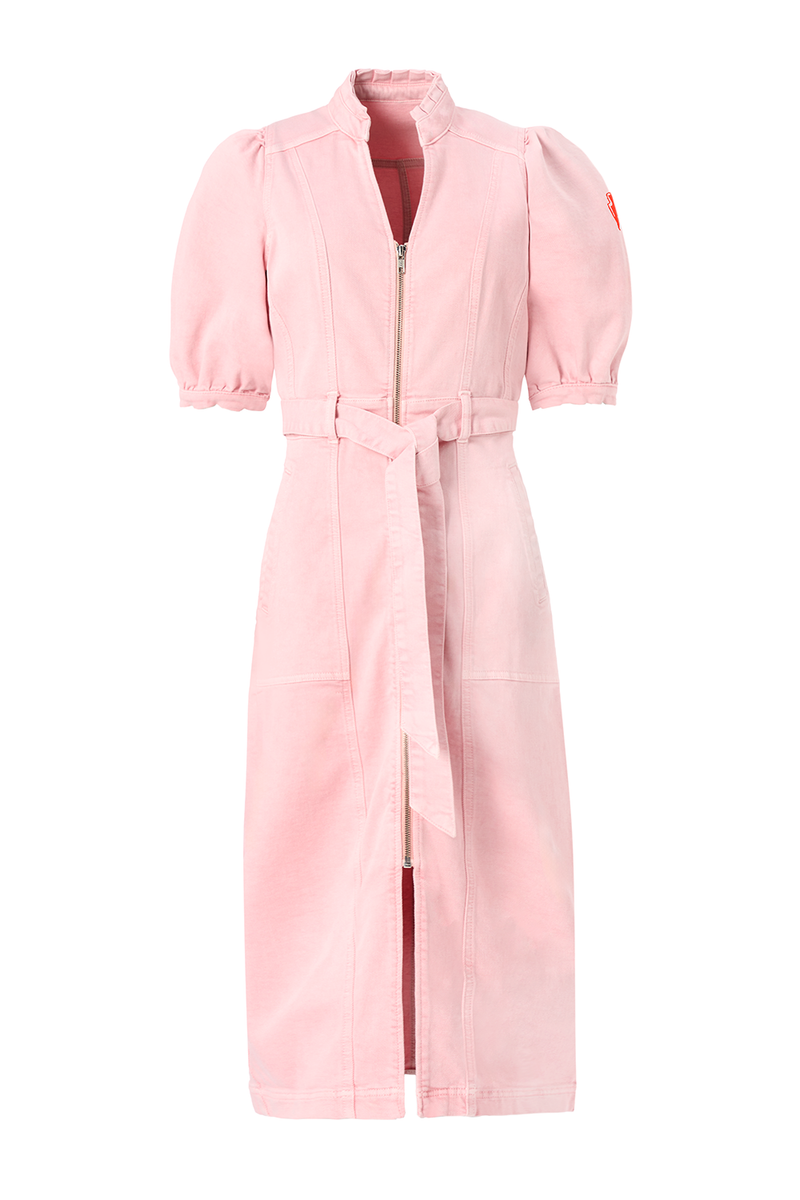 Pink Denim Zip Front Dress Scamp & Dude Pink Denim Zip Front Dress Scamp & Dude