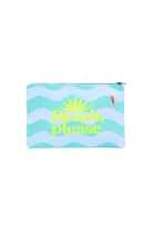 Scamp and Dude Blue with Green Beach Please Large Swag Bag | Product image of Blue with Green Beach Please Large Swag Bag on white background