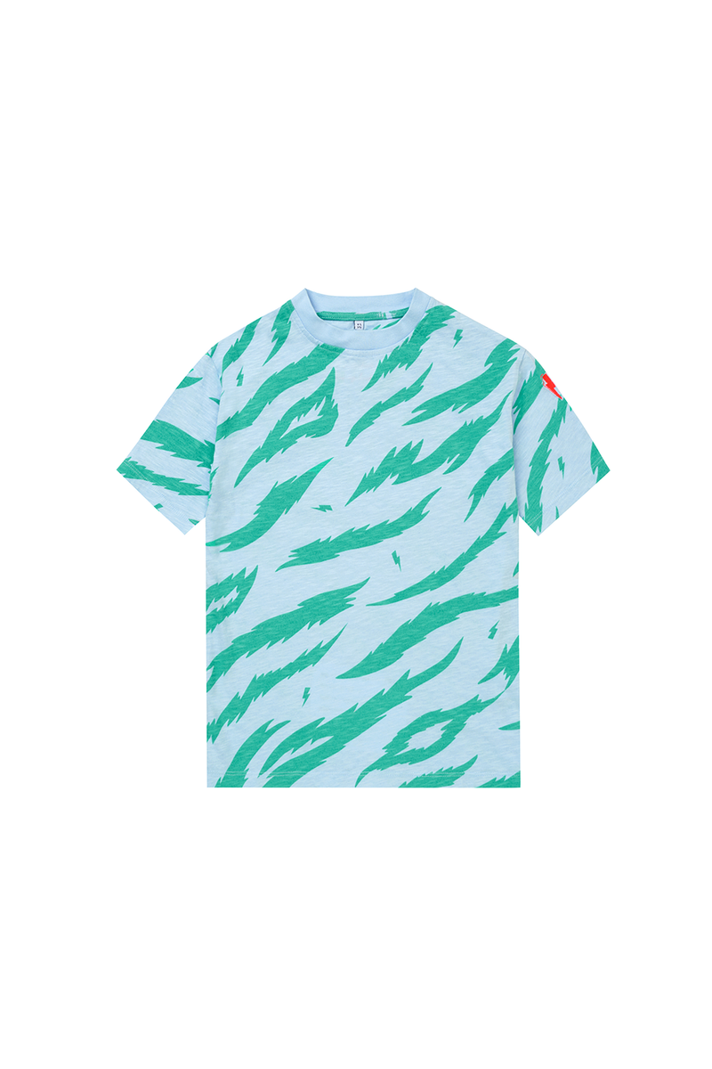 Kids T-Shirt With Logo- Gray Blue