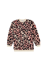 Kids Mixed Neutral with Black Shadow Leopard Relaxed Sweatshirt