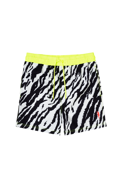 Scamp and Dude Men's Ivory with Black Shadow Tiger Swim Shorts | Product image of Men's Ivory with Black Shadow Tiger Swim Shorts on white background