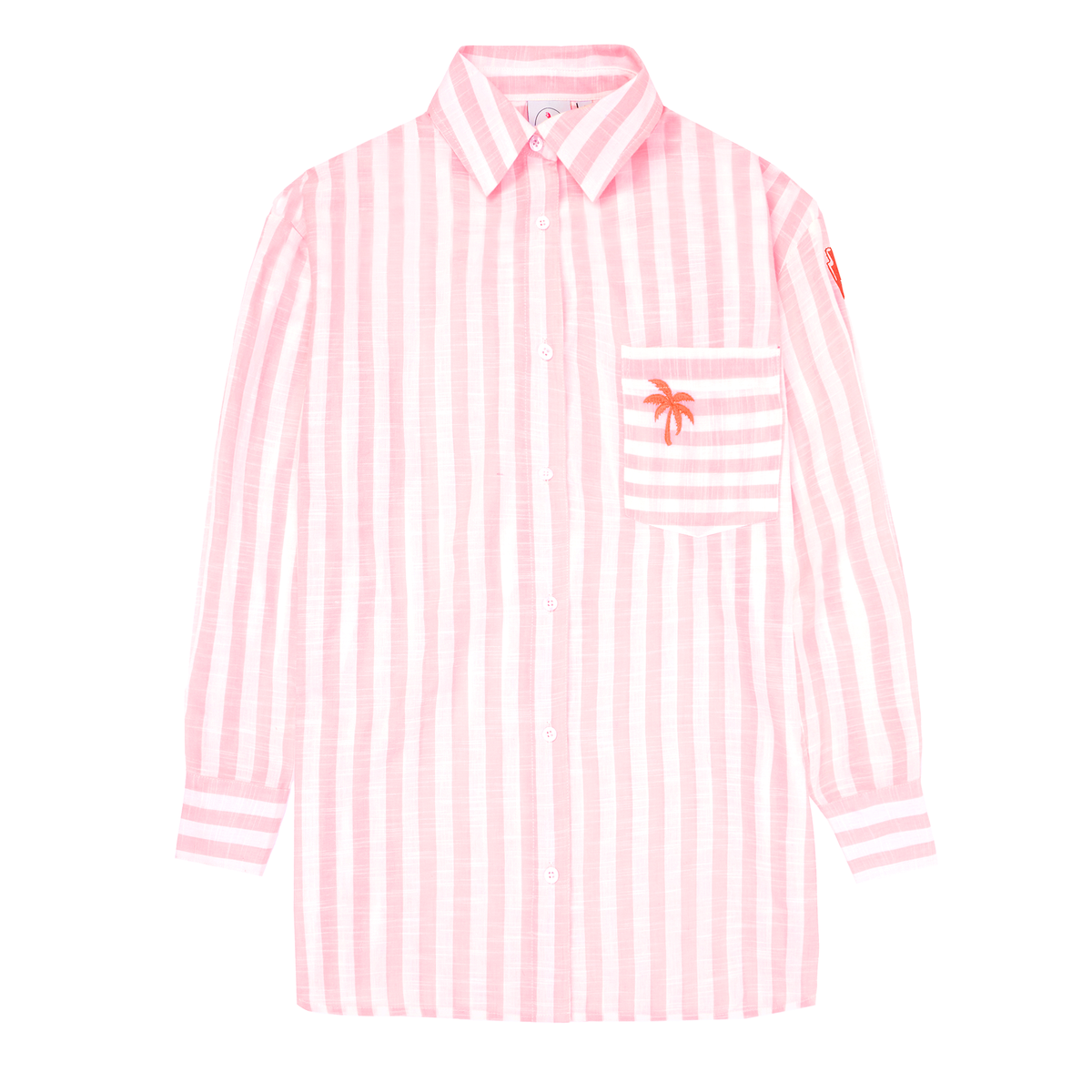 Coral and White Stripe Oversized Shirt Scamp & Dude