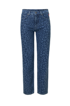 Scamp and Dude Authentic Indigo Leopard Straight Leg Jeans | Product image of Authentic Indigo Leopard Straight Leg Jeans on white background
