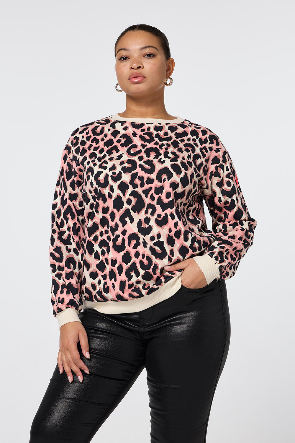 Oversized leopard clearance sweatshirt