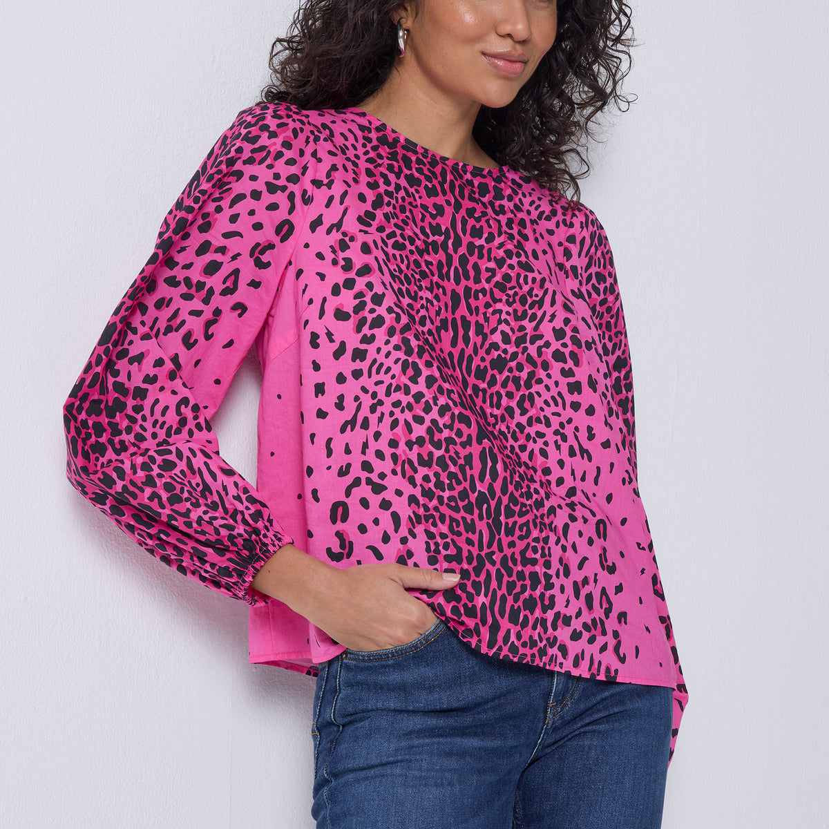 Leopard Print Padded Blouson
