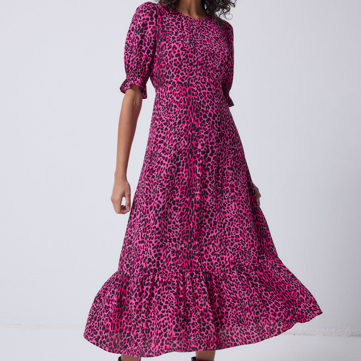 The Cascade Dress - Pink Leopard