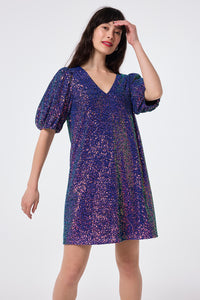 COMING SOON: Purple Sequin V-Neck Short Dress