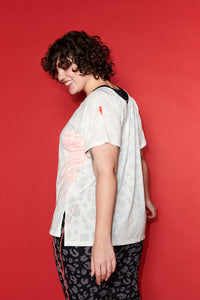 White Leopard Burn Out Slouchy T-Shirt