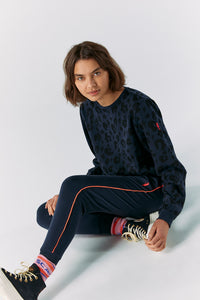 Navy Leopard Sweatshirt