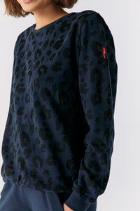 Navy Leopard Sweatshirt