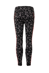 Black with Grey Leopard Active Leggings