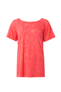 Pink Leopard Burn Out Slouchy T-Shirt