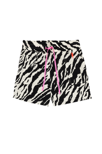 Ivory with Black Shadow Tiger Floaty Shorts