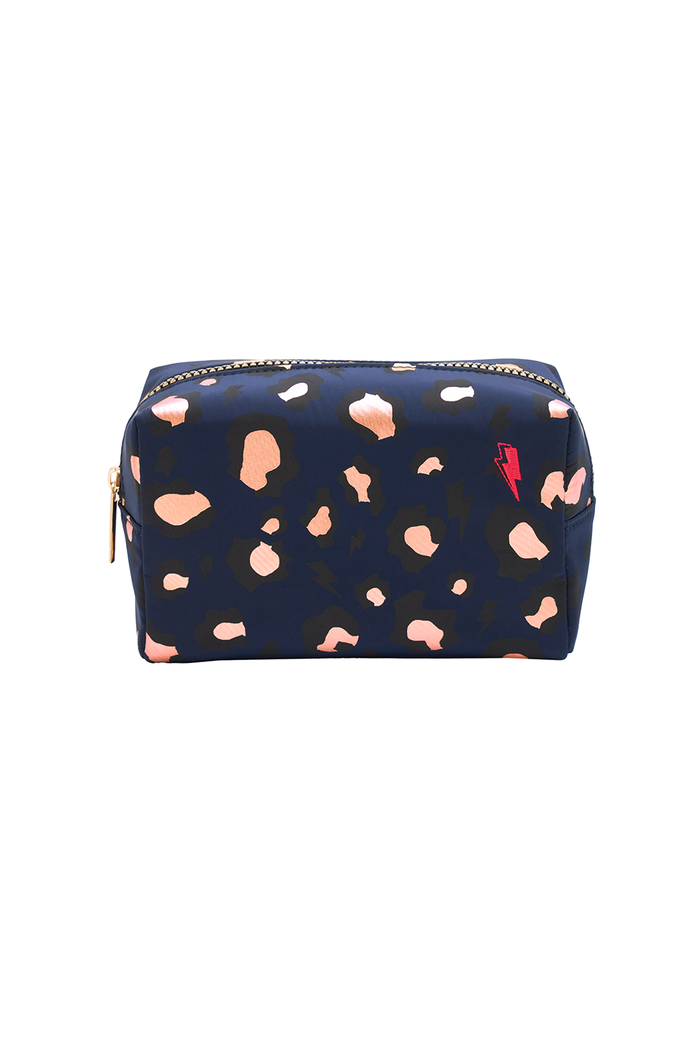 Scamp & Dude: Scamp & Dude x Ruby Hammer Black With Red Foil Leopard Makeup Bag