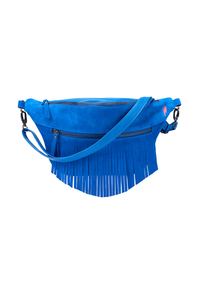 Blue Fringed Bum Bag