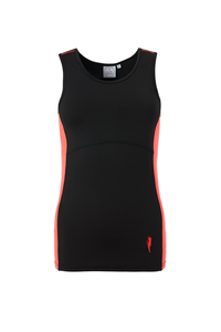 Black with Neon Coral Lightweight Active Vest