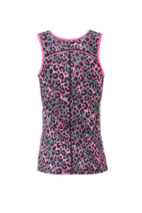 Khaki with Pink and Black Shadow Leopard Lightweight Active Vest