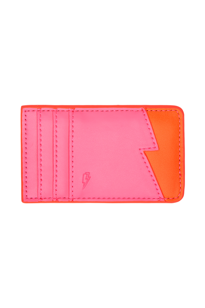 Scamp and Dude Pink with Coral Card Holder | Product image of coral and pink card holder