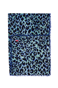 Scamp & Dude x Ellie Simmonds Turquoise with Black and Blue Shadow Leopard Charity Super Scarf