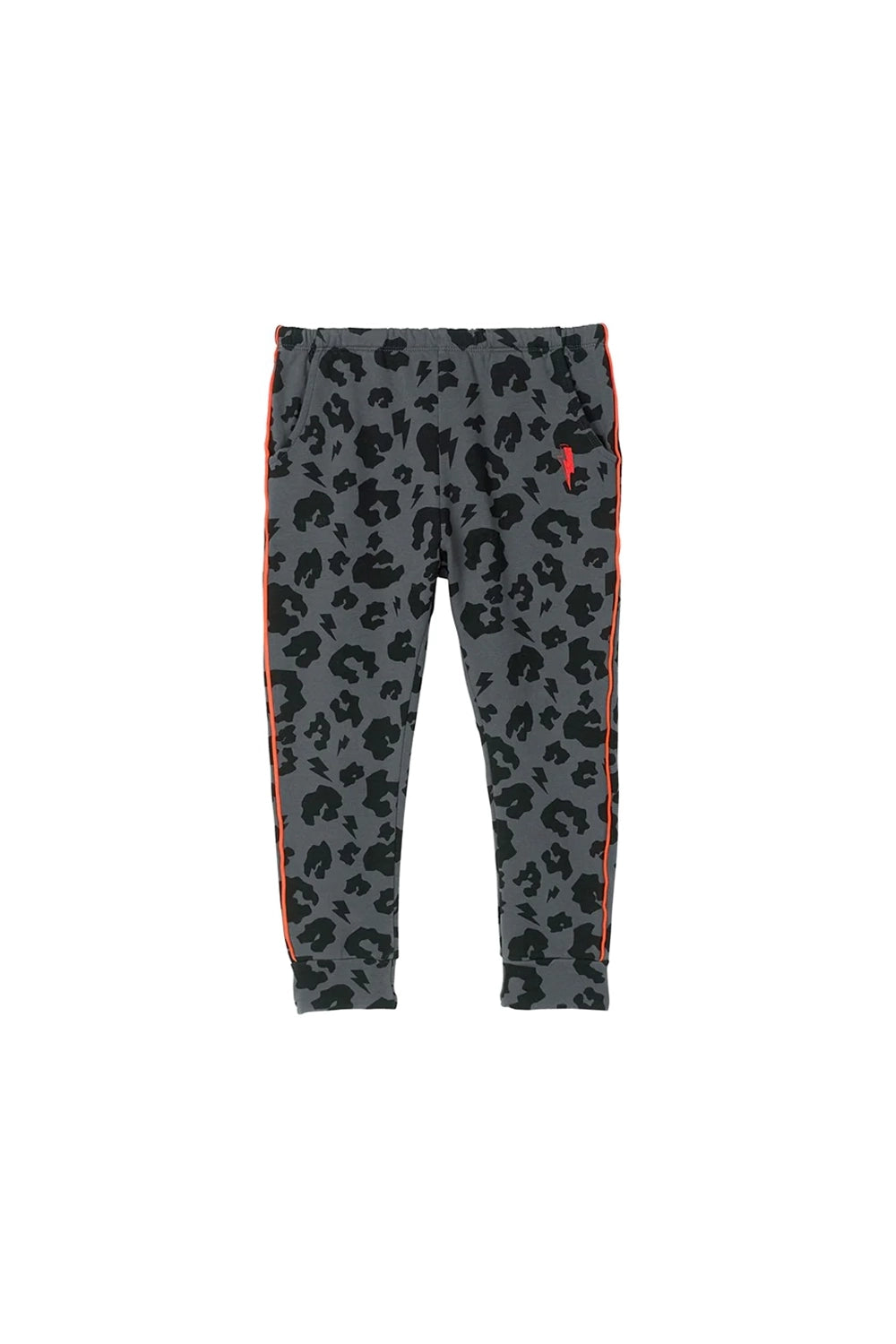 Kids Joggers Grey Leopard Print and Lightning Bolt Scamp Dude