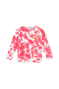 Kids Neon Coral Tie Dye Sweatshirt