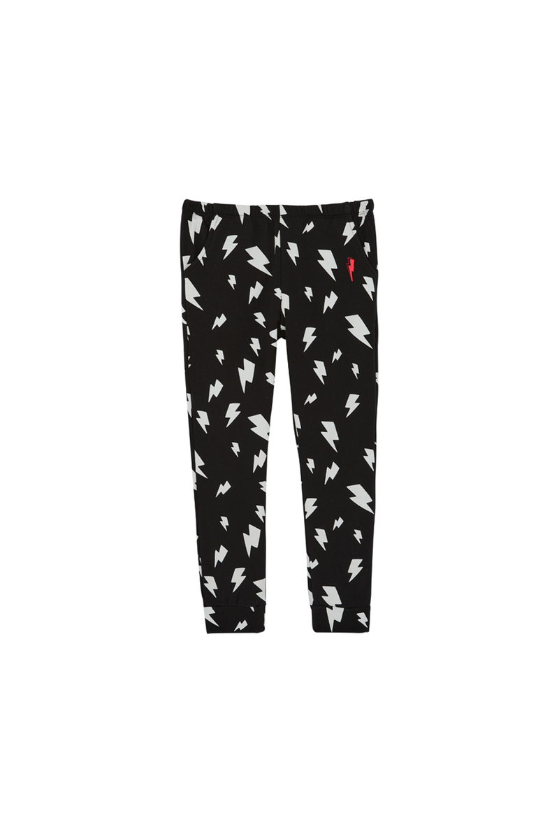 Black and white spliced joggers top