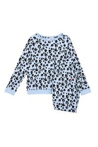 Pale Blue with Black Leopard Pyjamas