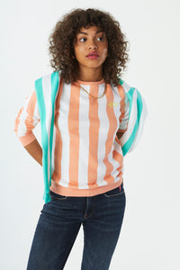 Peach with White Stripe Logo Sweatshirt