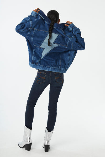 Oversized blue best sale denim jacket