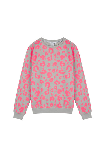 Grey leopard 2025 print sweatshirt