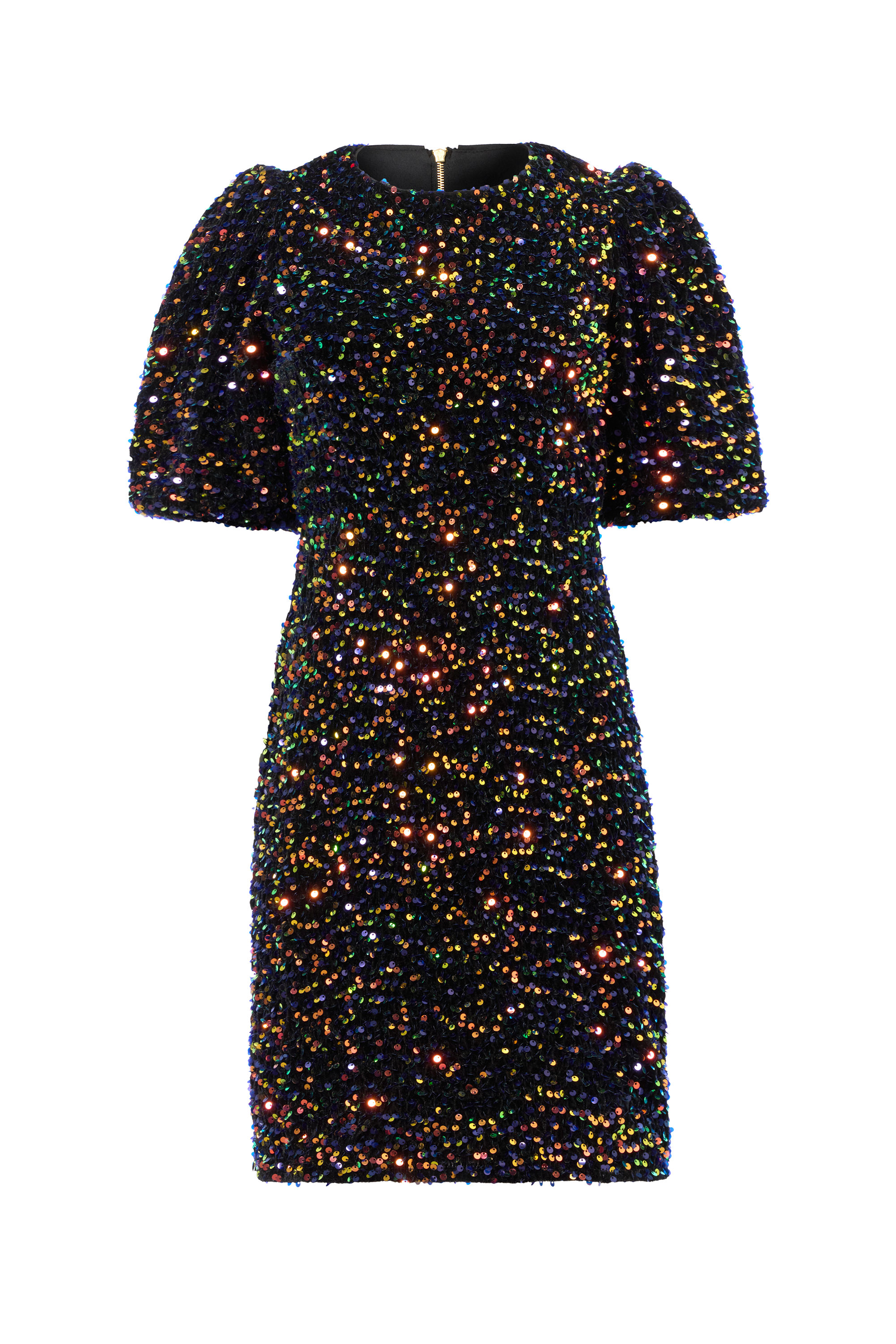 black rainbow sequin dress Vintage Black Tie Made By He-Ro Industries Black Rainbow Sequin Party Dress Sz 8