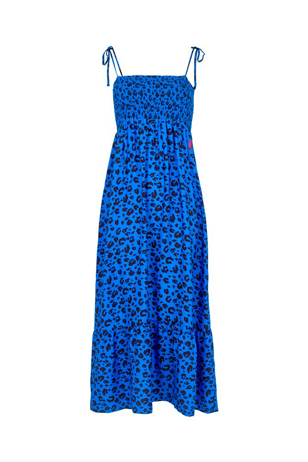 Adults Strappy Sundress Electric Blue with Black Leopard Print ...