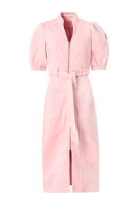 COMING SOON: Pink Zip Detail Denim Dress