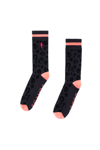 Black and Grey Leopard Sport Socks