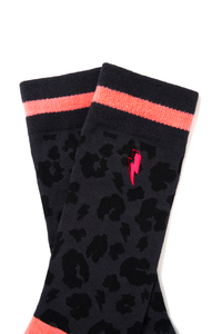 Black and Grey Leopard Sport Socks