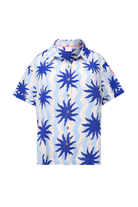 Scamp and Dude Blue with Cream Wiggle Sunstar Shirt | Product image of Blue with Cream Wiggle Sunstar Shirt on white background