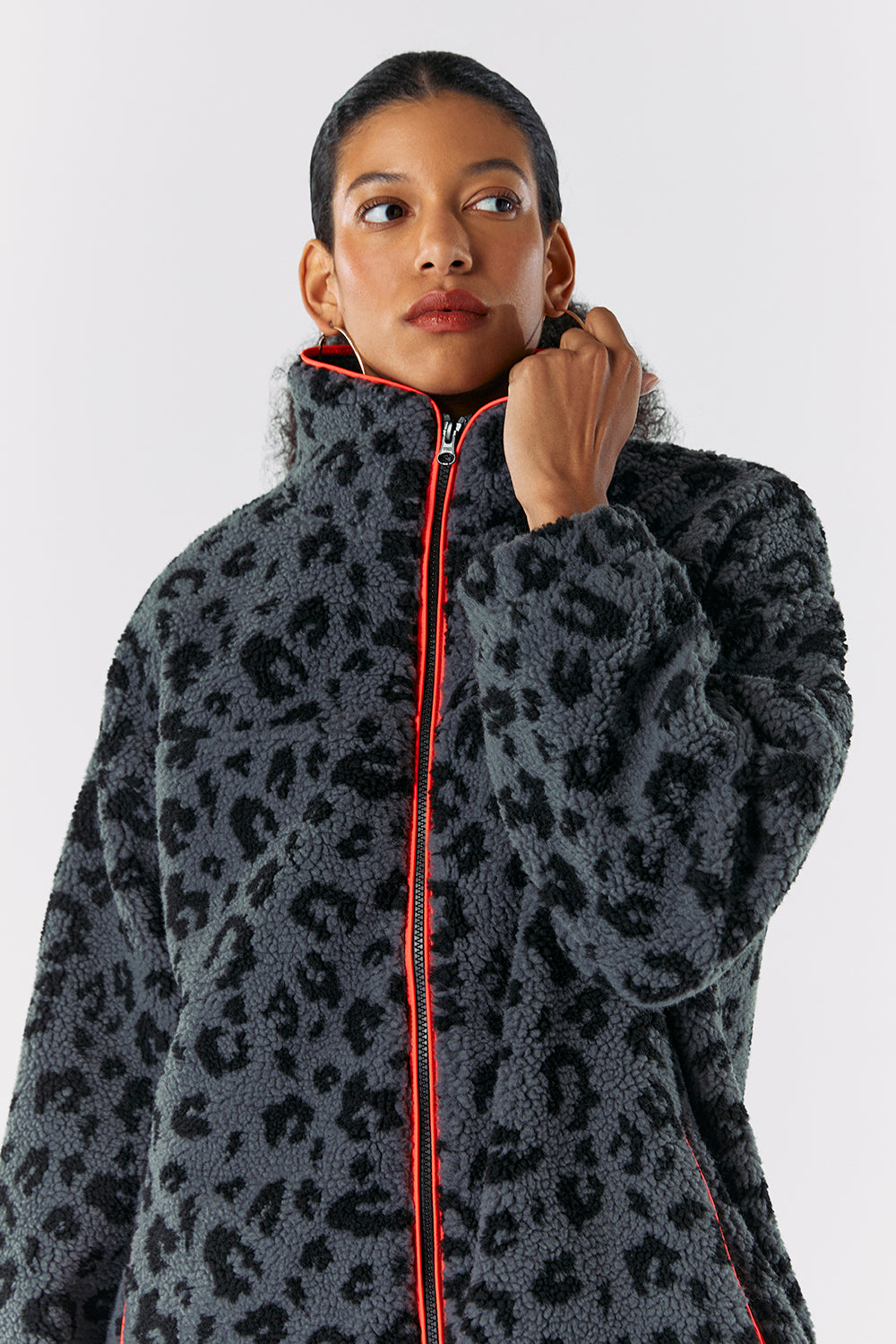 Leopard print fleece jacket hotsell