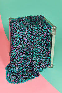 Scamp & Dude x Giovanna Fletcher Green with Pink and Black Shadow Leopard Charity Super Scarf