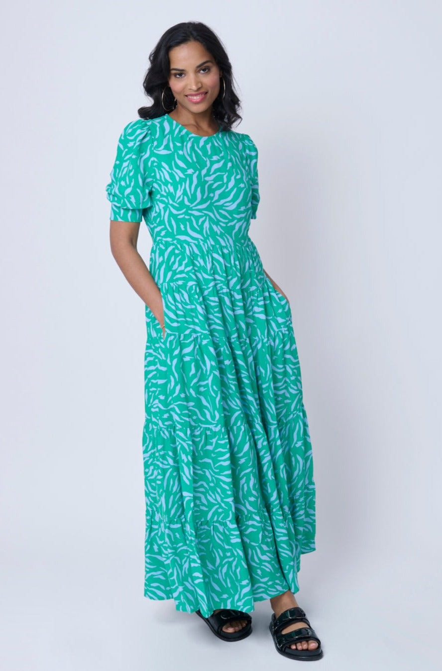 Bright Green with Lilac Zebra Maxi Dress Scamp & Dude