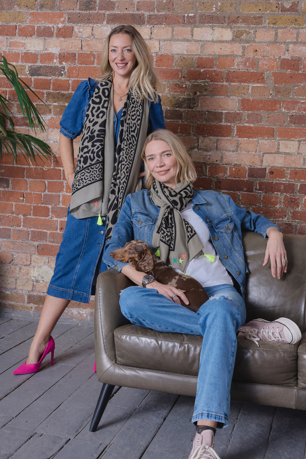Sd Kidd Scamp & Dude x Jodie Kidd Khaki Leopard Charity Super Scarf