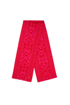 Scamp and Dude Pink and Red Tiger Knitted Jacquard Border Scarf | Product image of Pink and Red Tiger Knitted Jacquard Border Scarf on white background