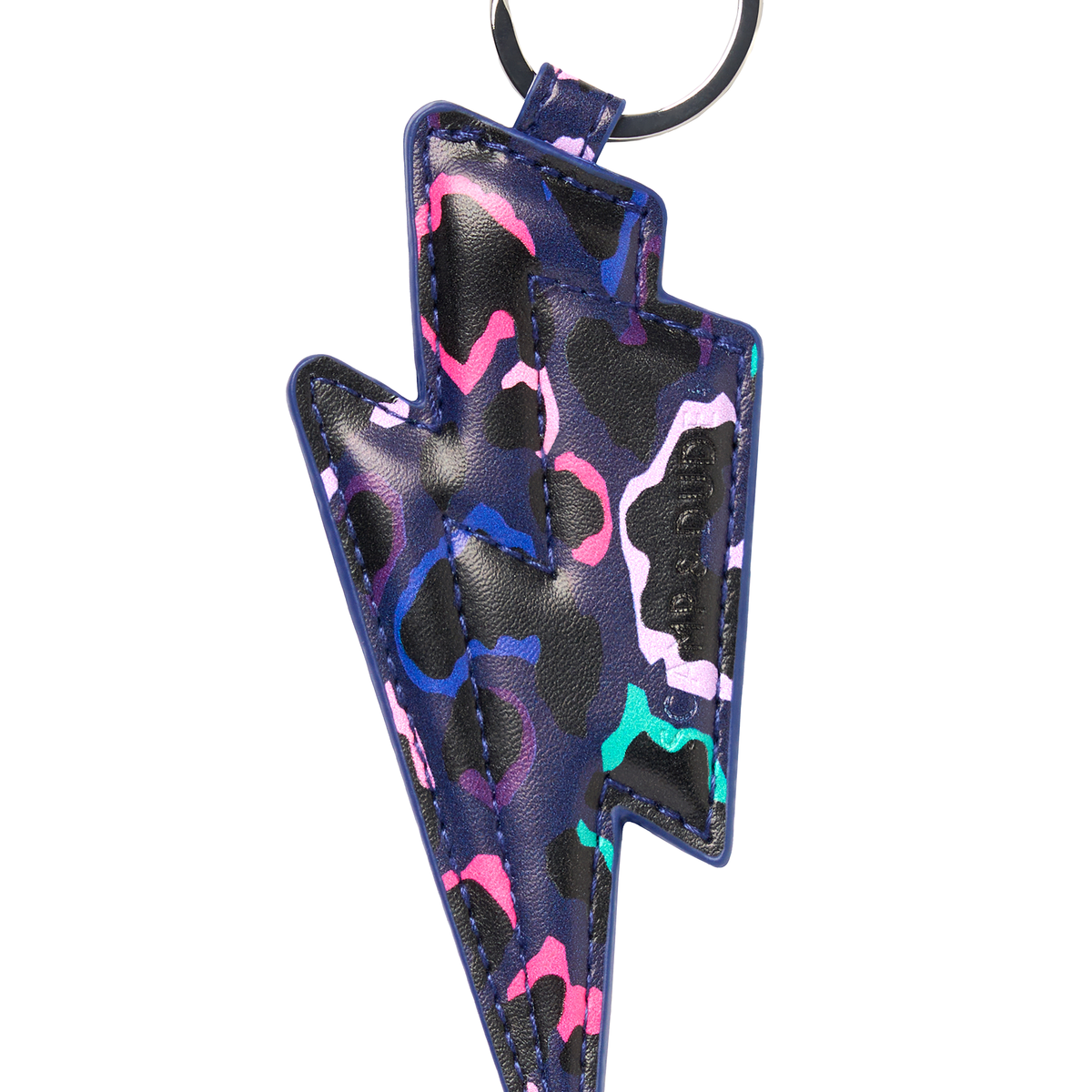 Navy with Pink Snow Leopard Lightning Bolt Keyring Scamp & Dude
