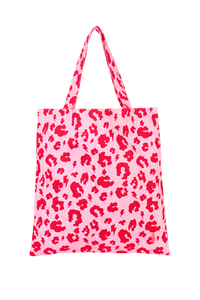 Pink with Red Leopard Tote Bag