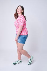Pink with Neon Coral Leopard T-Shirt