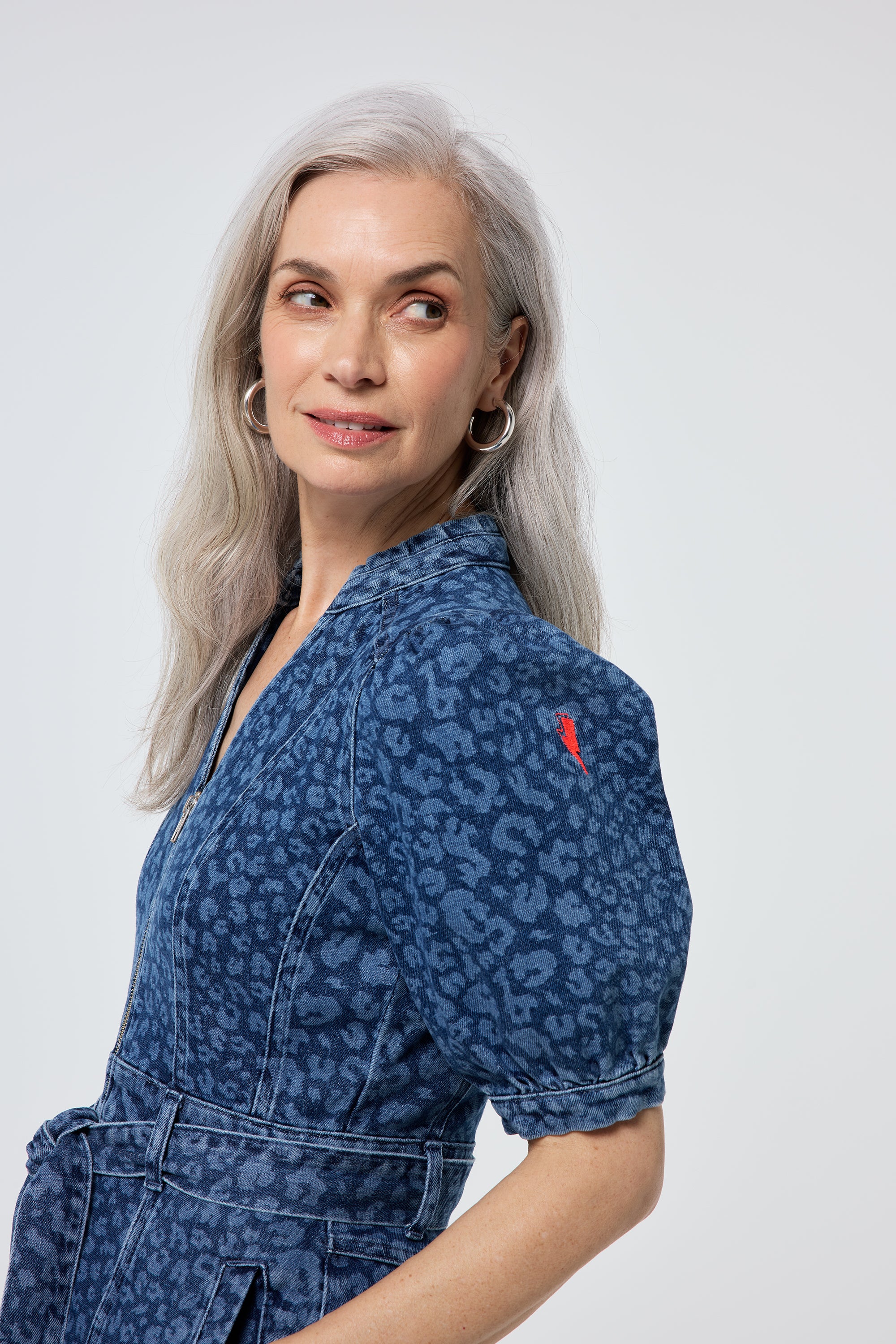 Indigo Leopard Short Dress