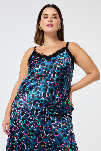 Satin leopard cami hot sale